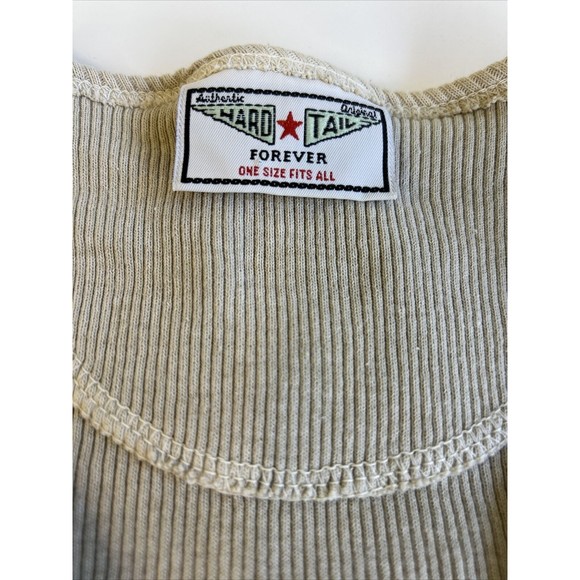 Hard Tail Womens Ribbed Cardigan Sweater Set Khaki Beige V Neck Sz Small READ - Picture 13 of 16